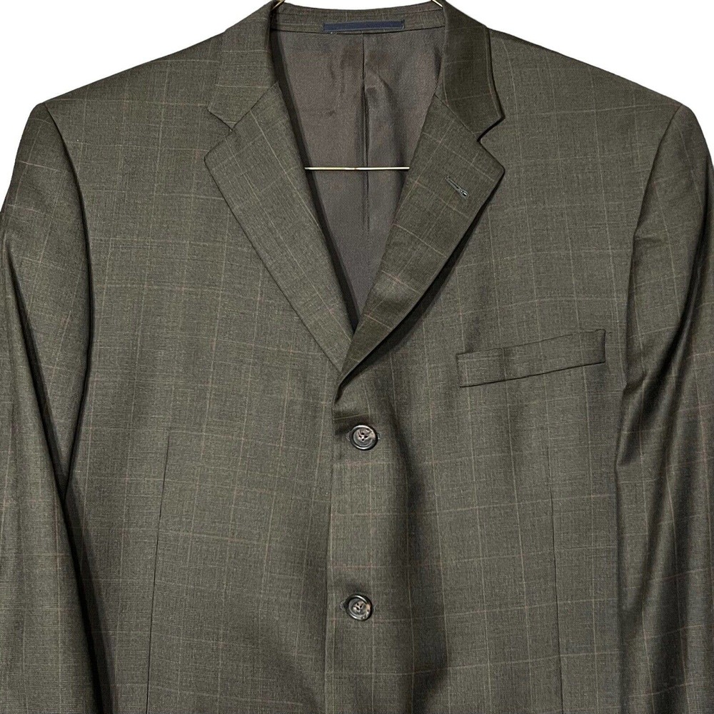 BURBERRY LONDON Mens Blazer Sport Coat‎ 46R Brown Wool Plaid